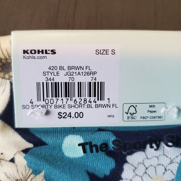 SO | Junior's Crossover Biker Shorts in Blue Floral sz Various - Picture 8 of 10